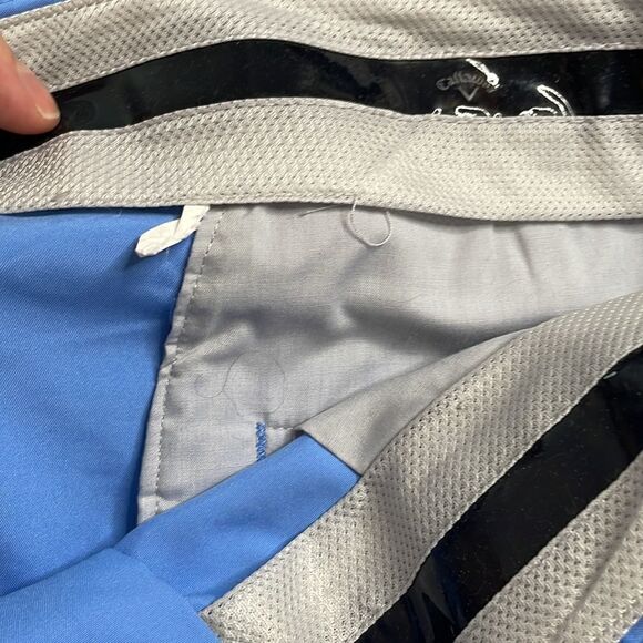 Mens Callaway light blue golf shorts with white embroidered logos throughout - Picture 9 of 11